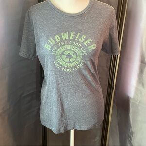 Budweiser Recycled Plastic Organic Cotton Hug The planet T shirt Jones & Mitch